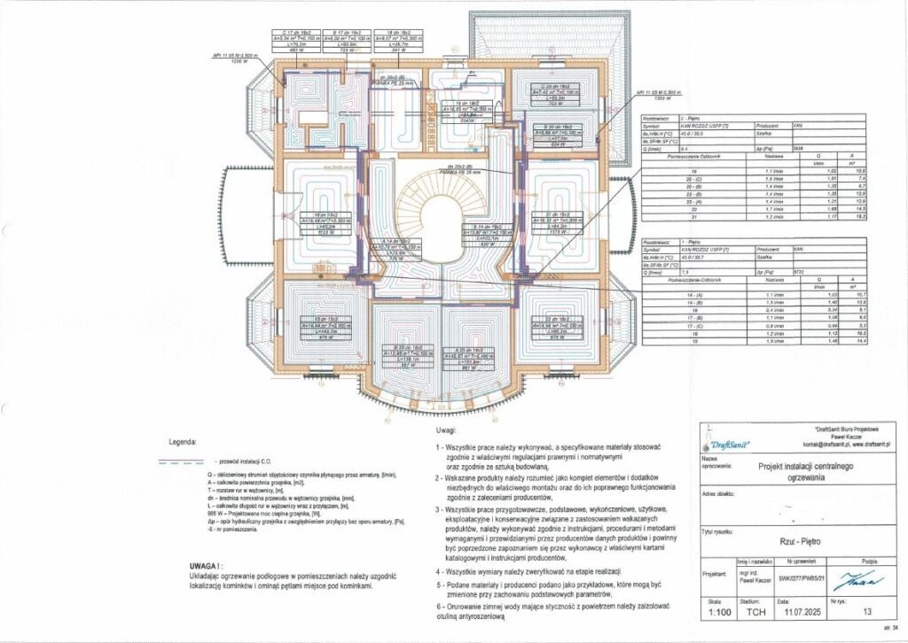 Szczegółowy schemat i obliczenia hydrauliczne ogrzewania podłogowego w DraftSanit: gwarancja komfortu i niskich rachunków